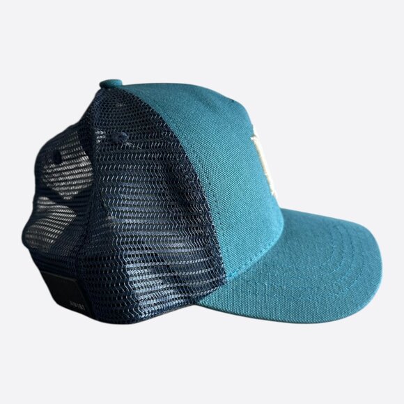 Amiri Blue & White MA Logo Kids Trucker Hat - Picture 2 of 7
